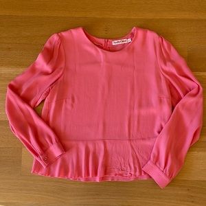 See by Chloe Peach Peplum Crepe Blouse